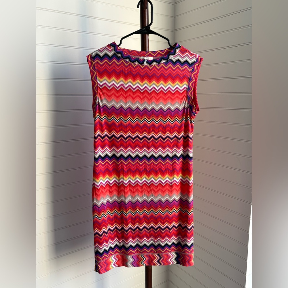 Trina Turk Vibrant Zigzag Patterned Midi Dress